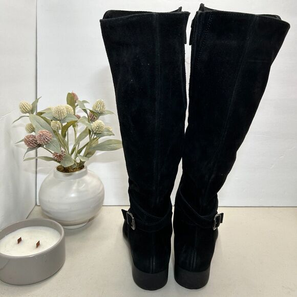New La Canadienne Stella Suede Knee High Boots Side Zip Black Women 5M NWOB - Picture 4 of 10